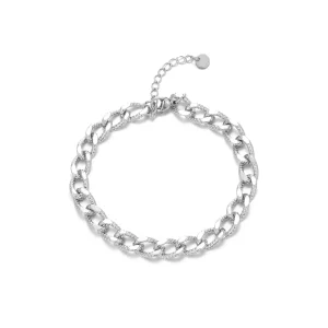 Armband fancy cuban zilver