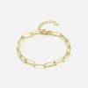 Armband fancy paperclip goud