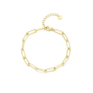 Armband fancy paperclip goud