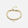 Armband gedraaid hartje goud