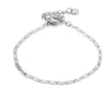 Armband platte schakel zilver