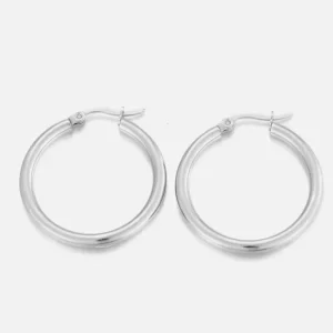 Basic hoops 5cm zilver