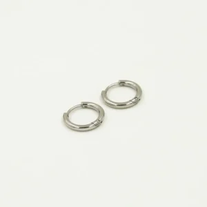 Basic ring oorbellen zilver
