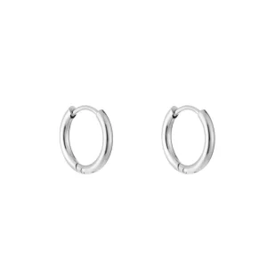 Basic ring oorbellen zilver