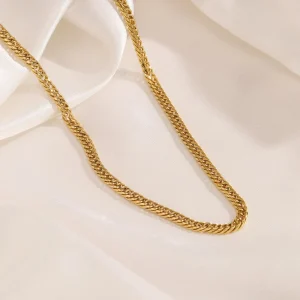 Basic schakelketting dun goud