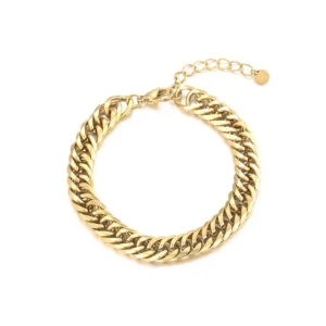 Chunky armband 6mm goud