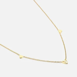 Drie hartjes ketting goud