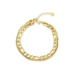 Drielaags armband goud
