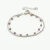 Dubbele armband paars zilver