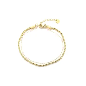 Dubbele armband roze goud