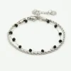 Dubbele armband zwart zilver