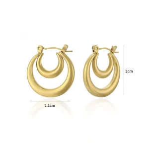 Dubbelen lux oorring goud