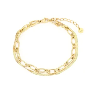 DYO Armband tweelaags plat goud