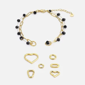 DYO Premium tweelaags armband zwart goud