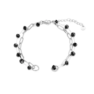 DYO Premium tweelaags armband zwart zilver