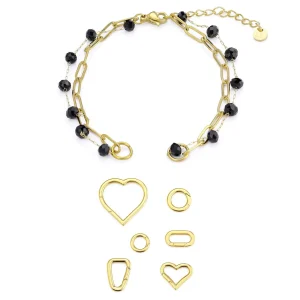 DYO Premium tweelaags armband zwart goud