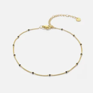Enkelband balletjes goud/zwart
