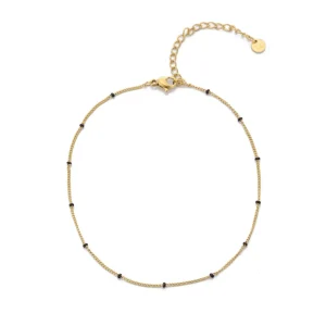 Enkelband balletjes goud/zwart