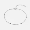 Enkelband balletjes zilver/zwart