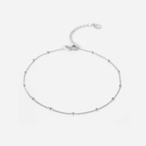 Enkelband balletjes zilver/paars