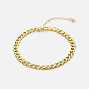 Enkelband cuban 6mm goud