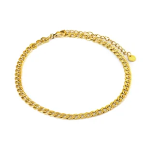 Enkelband cuban schakel goud