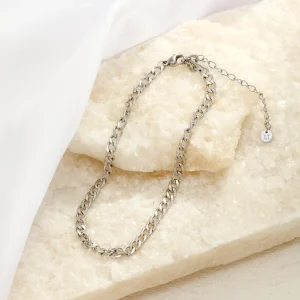 Enkelband cuban schakel zilver
