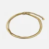 Enkelband drielaags plat/bolletjes goud
