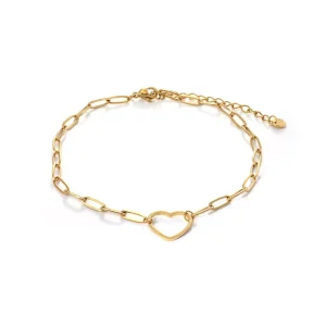 Enkelband grote hart goud