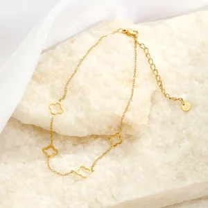 Enkelband open klaver goud