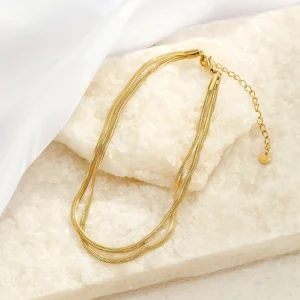 Enkelband tweelaags flat goud