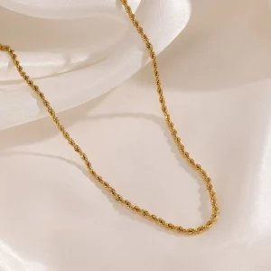 Gedraaide ketting 2mm goud