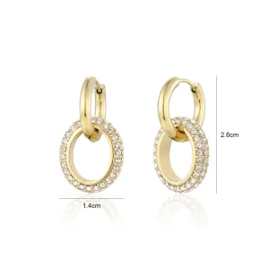 Hoop steentje lux goud