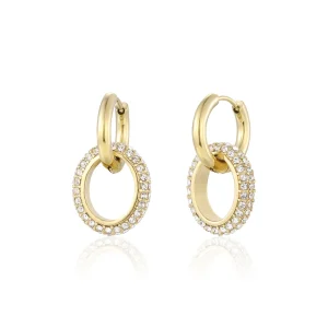 Hoop steentje lux goud