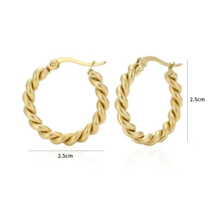 Hoop twisted goud