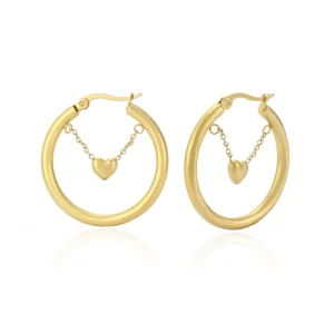 Hoops met hartje goud