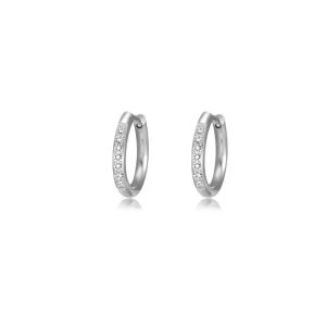 Hoops met steentjes wit/zilver