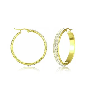 Hoops steentjes goud groot