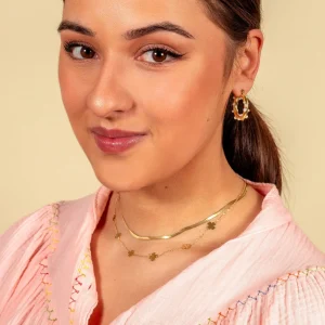 Ketting lucky klavertjes goud