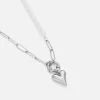 Ketting lux parels hartje zilver