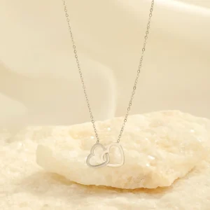 ketting verbonden hart zilver