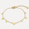 Meerdere hartjes armband goud