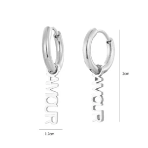 Oorbellen amour zilver