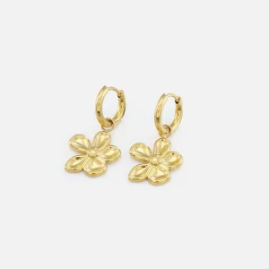 Oorbellen flower goud