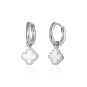 Oorbellen klaver zilver