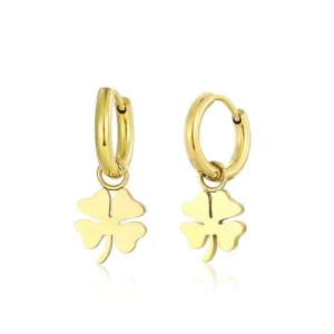 Oorbellen klavervier goud