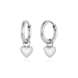 Oorbellen kleine hartje zilver