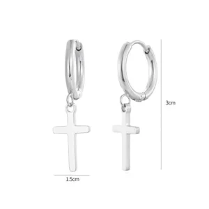 Oorbellen kruisje zilver