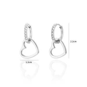 Oorring steentjes hartje zilver