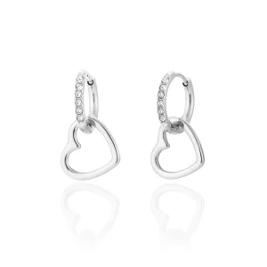 Oorring steentjes hartje zilver